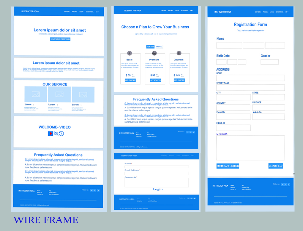 Wireframe XD work